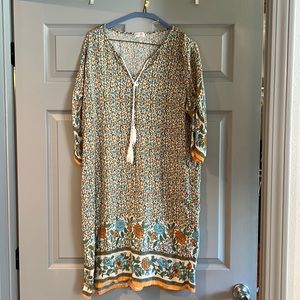 Halife mustard and blue floral dress